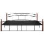 Estructura cama sin colchón metal madera roble negro 200x200 cm