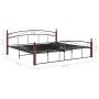 Estructura cama sin colchón metal madera roble negro 200x200 cm