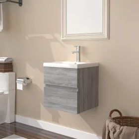 Sonoma gray plywood bathroom cabinet with sink by vidaXL, bathroom vanities - Ref: Foro24-3152859, Price: 126,52 €, Discount: %