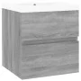 Badezimmerschrank aus grauem Sonoma-Sperrholz mit Waschbecken von vidaXL, Badezimmerwaschtische - Ref: Foro24-3152859, Preis:...