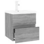 Badezimmerschrank aus grauem Sonoma-Sperrholz mit Waschbecken von vidaXL, Badezimmerwaschtische - Ref: Foro24-3152859, Preis:...