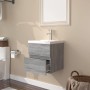 Sonoma gray plywood bathroom cabinet with sink by vidaXL, bathroom vanities - Ref: Foro24-3152859, Price: 128,41 €, Discount: %