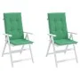 High back garden chair cushion 2 pcs green fabric 120x50x3cm by vidaXL, Cushions for chairs and sofas - Ref: Foro24-43185, Pr...