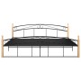 Estructura cama sin colchón metal madera roble negro 200x200 cm