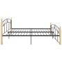 Estructura cama sin colchón metal madera roble negro 200x200 cm