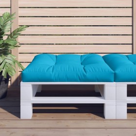 Cojín para sofá de palets de tela azul 70x70x12 cm