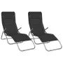 Tumbona plegable 2 uds textilene acero con recubrimiento negro de vidaXL, Tumbonas - Ref: Foro24-312475, Precio: 156,78 €, De...