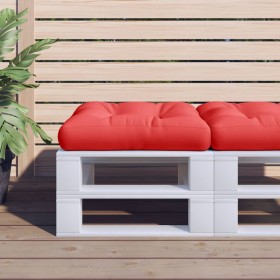 Cojín para sofá de palets de tela rojo 60x60x12 cm
