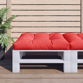 Cojín para sofá de palets de tela rojo 80x80x12 cm