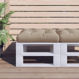 Cojín para sofá de palets de tela gris taupé 60x60x12 cm
