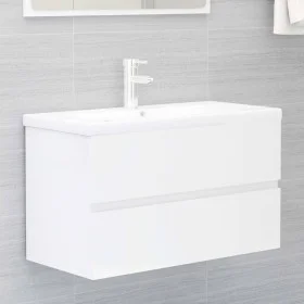 Hochglanzweißer Holzwerkstoffschrank mit Spüle von vidaXL, Badezimmerwaschtische - Ref: Foro24-3071555, Preis: 207,33 €, Raba...