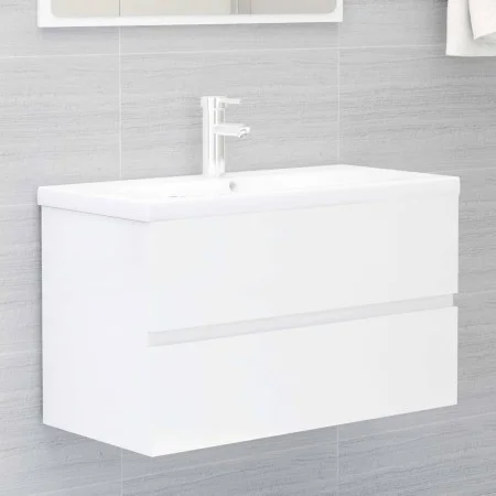 Glossy white engineered wood cabinet with sink by vidaXL, bathroom vanities - Ref: Foro24-3071555, Price: 207,33 €, Discount: %
