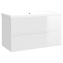 Glossy white engineered wood cabinet with sink by vidaXL, bathroom vanities - Ref: Foro24-3071555, Price: 215,91 €, Discount: %