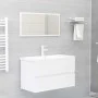 Glossy white engineered wood cabinet with sink by vidaXL, bathroom vanities - Ref: Foro24-3071555, Price: 207,33 €, Discount: %