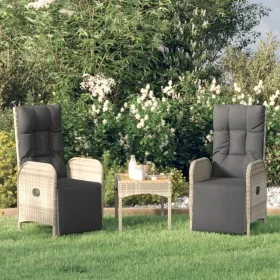 Verstellbare Gartenstühle 2 Stk. mit synthetischem Rattan Tisch grau von vidaXL, Gartenstühle - Ref: Foro24-319909, Preis: 28...