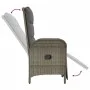 Verstellbare Gartenstühle 2 Stk. mit synthetischem Rattan Tisch grau von vidaXL, Gartenstühle - Ref: Foro24-319909, Preis: 28...