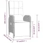 2 Stück verstellbare Gartenstühle mit schwarzem synthetischem Rattantisch von vidaXL, Gartenstühle - Ref: Foro24-319910, Prei...