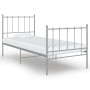 Estructura de cama sin colchón metal gris 100x200 cm