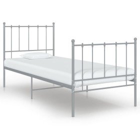 Estructura de cama sin colchón metal gris 100x200 cm Estructura de cama sin colchón metal gris 100x200 cm