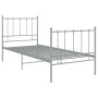Estructura de cama sin colchón metal gris 100x200 cm