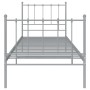 Estructura de cama sin colchón metal gris 100x200 cm