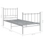 Estructura de cama sin colchón metal gris 100x200 cm