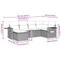 Set de comedor de jardín 7 pzas y cojines ratán sintético negro