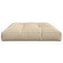 Cojín para sofá de palets de tela beige 120x80x12 cm