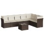 Set sofás de jardín 8 piezas y cojines ratán sintético marrón