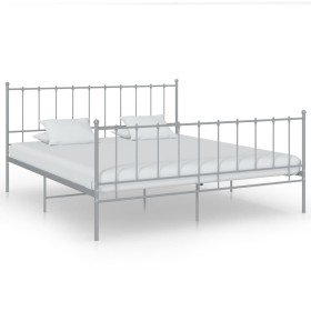 Estructura de cama sin colchón metal gris 200x200 cm en Camas y somieres | Comprar online en Foro24