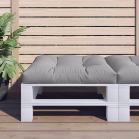 Cojín para sofá de palets de tela gris 80x80x12 cm