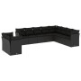 Set de sofás de jardín 10 pzas cojines ratán sintético negro