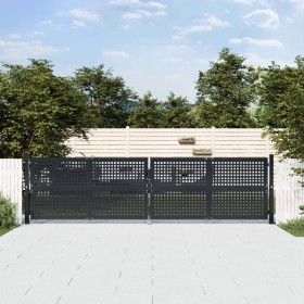 Puerta de jardín acero gris antracita 400x125 cm