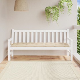 Cojín de banco de jardín tela Oxford beige 180x50x7 cm