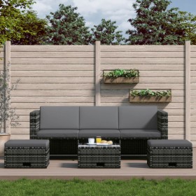 4-teiliges Gartenmöbel-Set und graue synthetische Rattankissen von vidaXL, Gartensets - Ref: Foro24-48145, Preis: 470,02 €, R...