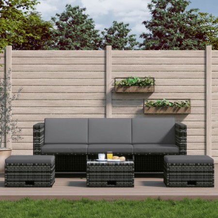 4-teiliges Gartenmöbel-Set und graue synthetische Rattankissen von vidaXL, Gartensets - Ref: Foro24-48145, Preis: 470,02 €, R...