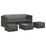 4-teiliges Gartenmöbel-Set und graue synthetische Rattankissen von vidaXL, Gartensets - Ref: Foro24-48145, Preis: 512,85 €, R...