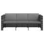 4-teiliges Gartenmöbel-Set und graue synthetische Rattankissen von vidaXL, Gartensets - Ref: Foro24-48145, Preis: 470,02 €, R...