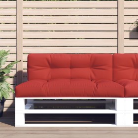 Cojín para sofá de palets de tela rojo 120x40x12 cm