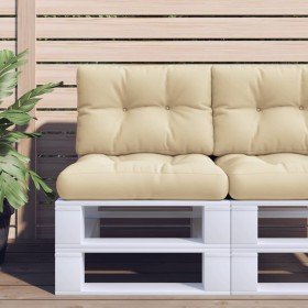Cojín para sofá de palets de tela beige 60x40x12 cm