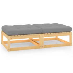 Garden stools with cushions 2 pcs solid pine wood by vidaXL, Modular outdoor sofas - Ref: Foro24-805740, Price: 138,30 €, Dis...