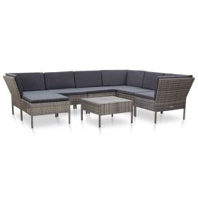 Gartenmöbel-Set 8-teilig und Kissen aus synthetischem Rattan grau von vidaXL, Gartensets - Ref: Foro24-48954, Preis: 603,27 €...