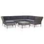Gartenmöbel-Set 8-teilig und Kissen aus synthetischem Rattan grau von vidaXL, Gartensets - Ref: Foro24-48954, Preis: 603,27 €...