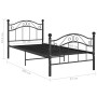 Estructura de cama sin colchón metal negro 90x200 cm