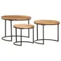 Stapelbare Tische 3 Einheiten aus massivem Akazienholz von vidaXL, Couchtisch - Ref: Foro24-286185, Preis: 99,79 €, Rabatt: %