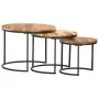 Stapelbare Tische 3 Einheiten aus massivem Akazienholz von vidaXL, Couchtisch - Ref: Foro24-286185, Preis: 99,79 €, Rabatt: %