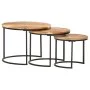 Stapelbare Tische 3 Einheiten aus massivem Akazienholz von vidaXL, Couchtisch - Ref: Foro24-286185, Preis: 99,79 €, Rabatt: %