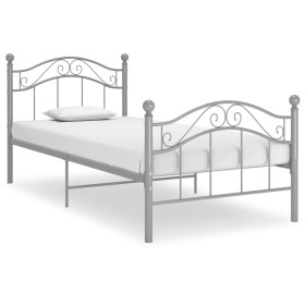 Estructura de cama sin colchón metal gris 90x200 cm