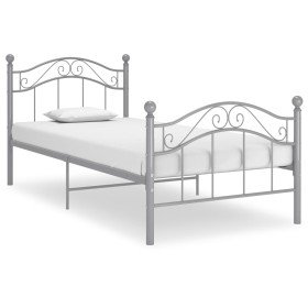 Estructura de cama sin colchón metal gris 90x200 cm en Camas y somieres | Comprar online en Foro24