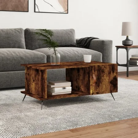Couchtisch aus geräuchertem Eichensperrholz, 90 x 50 x 40 cm von vidaXL, Couchtisch - Ref: Foro24-829465, Preis: 45,10 €, Rab...